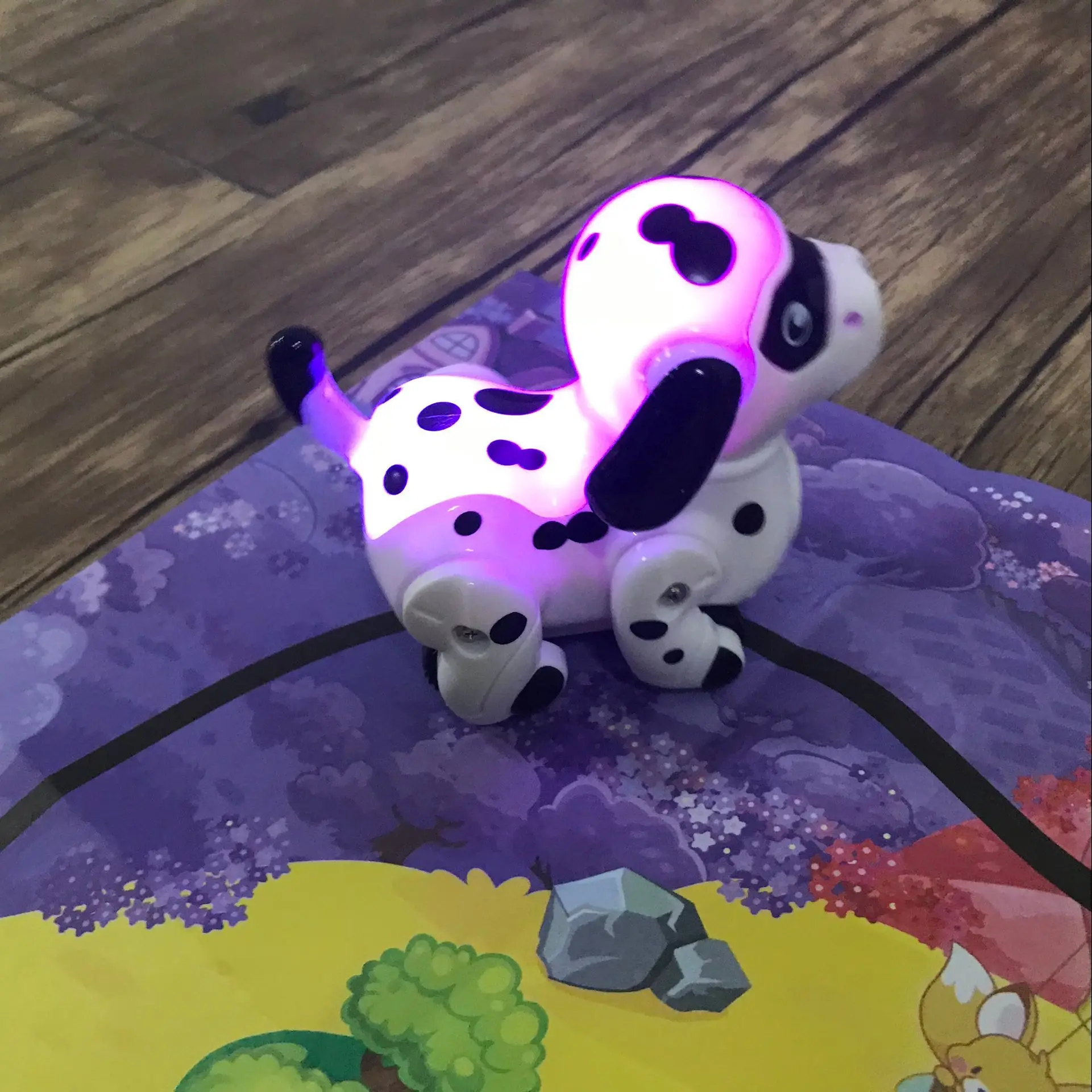 777-614 Magic Inductive Robot Dog Toy Follows Black Line Mini Colorful LED Lights Dog For Kids