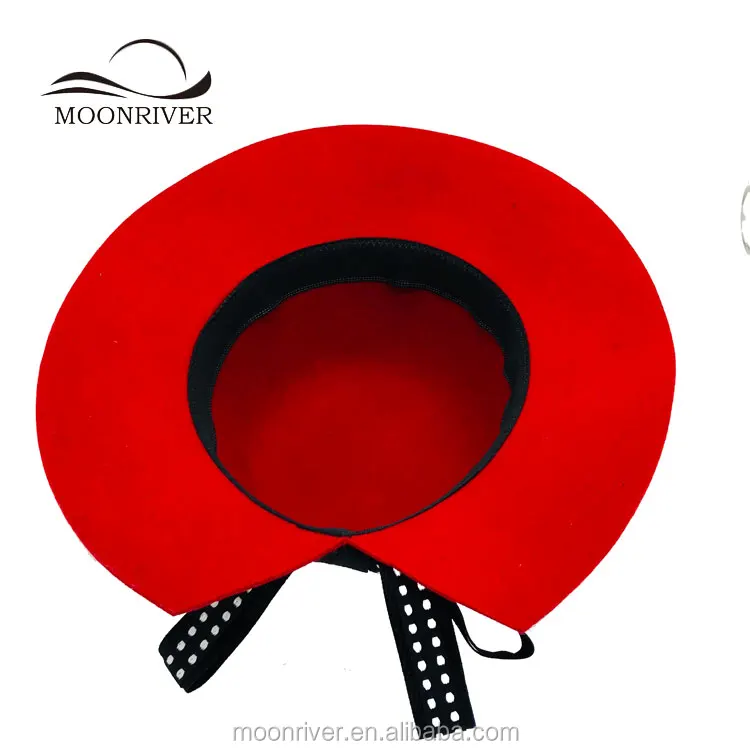 Fashion Women Wool Felt Church Bowler Cloche Wide Brim Hat for Party