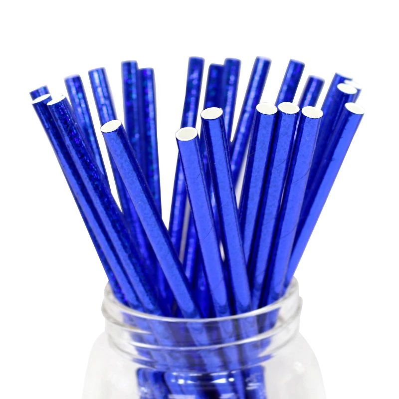 Thin Striped Paper Straws Drinking Art Party Straws