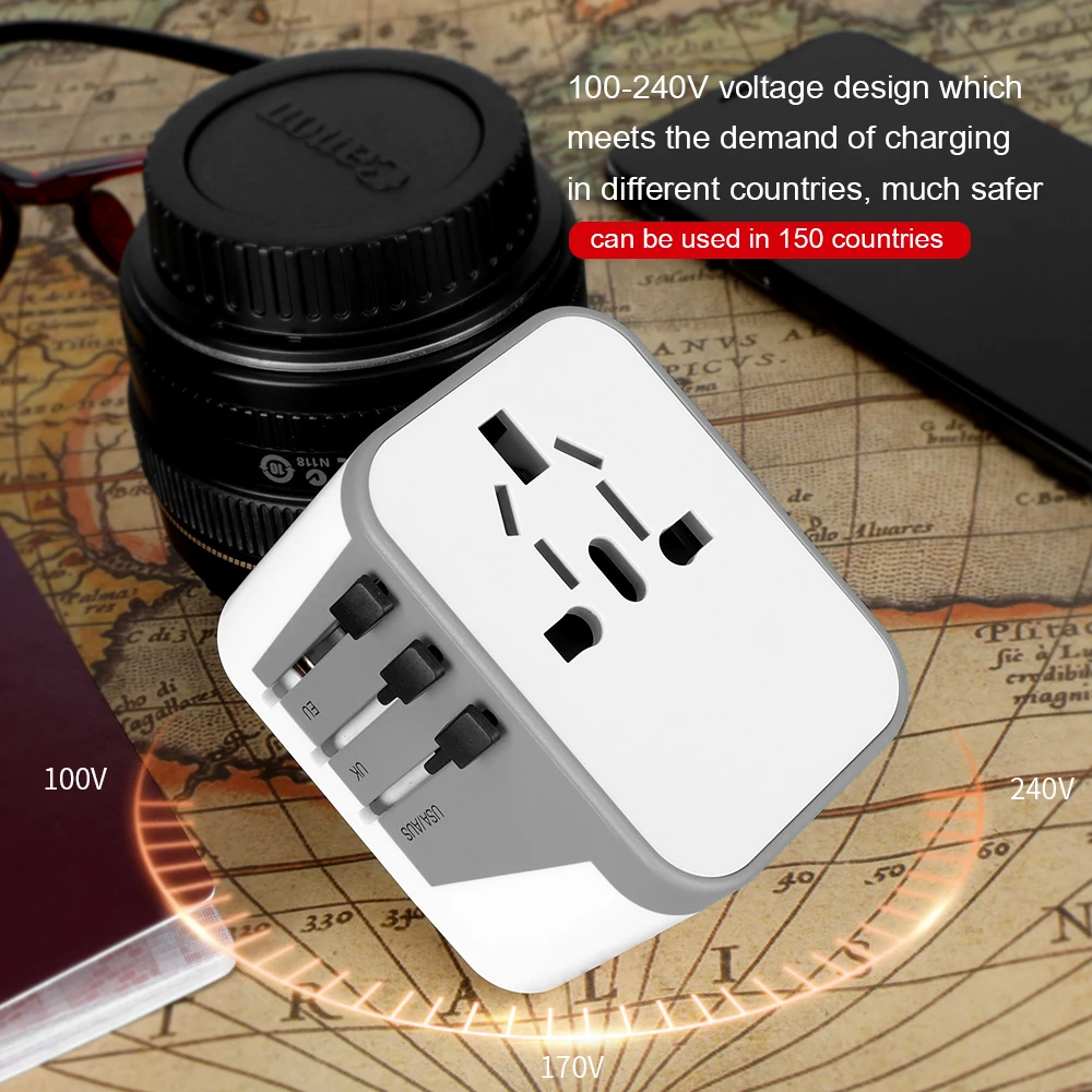 
Portable Travel Adapter International Socket Plugs Multi USB travel adaptor Worldwide Wall Charger 