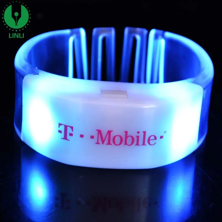 Custom Vocal Concert Party Sound Activated Led Bracelet, Remote Controlled Led Bracelet