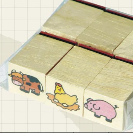 factory direct sale customizable pattern  wooden stamp set