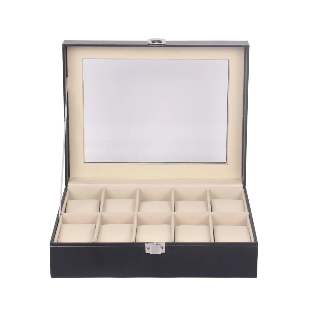 
10 slots pu leather watch packaging box wholesale watch boxes cases 