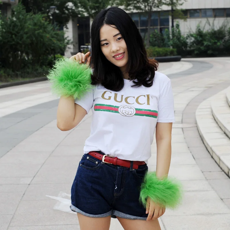 CX-A-47M  Garment Accessories Furry Slap On Lamb Skin Fur Wrist Women Cute Cuff