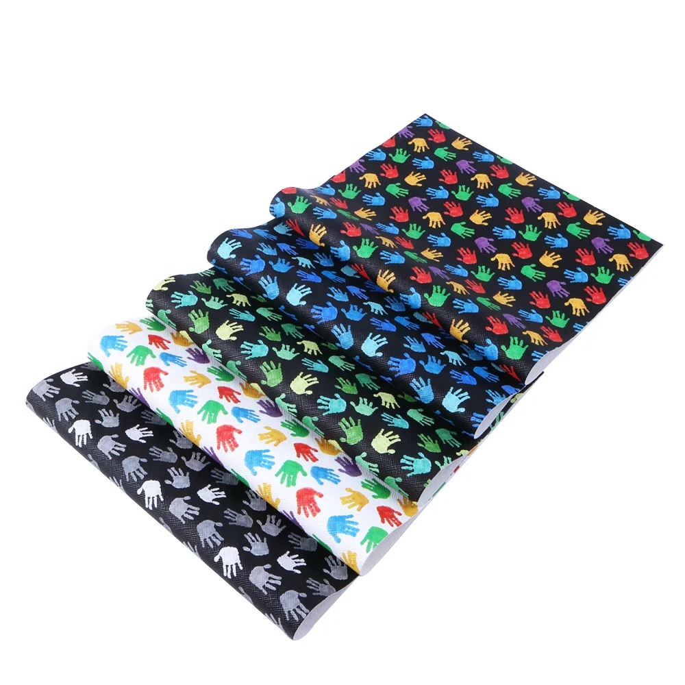 Cheap Hand Printed Fabric Synthetic Leather Roll For Bag 71219