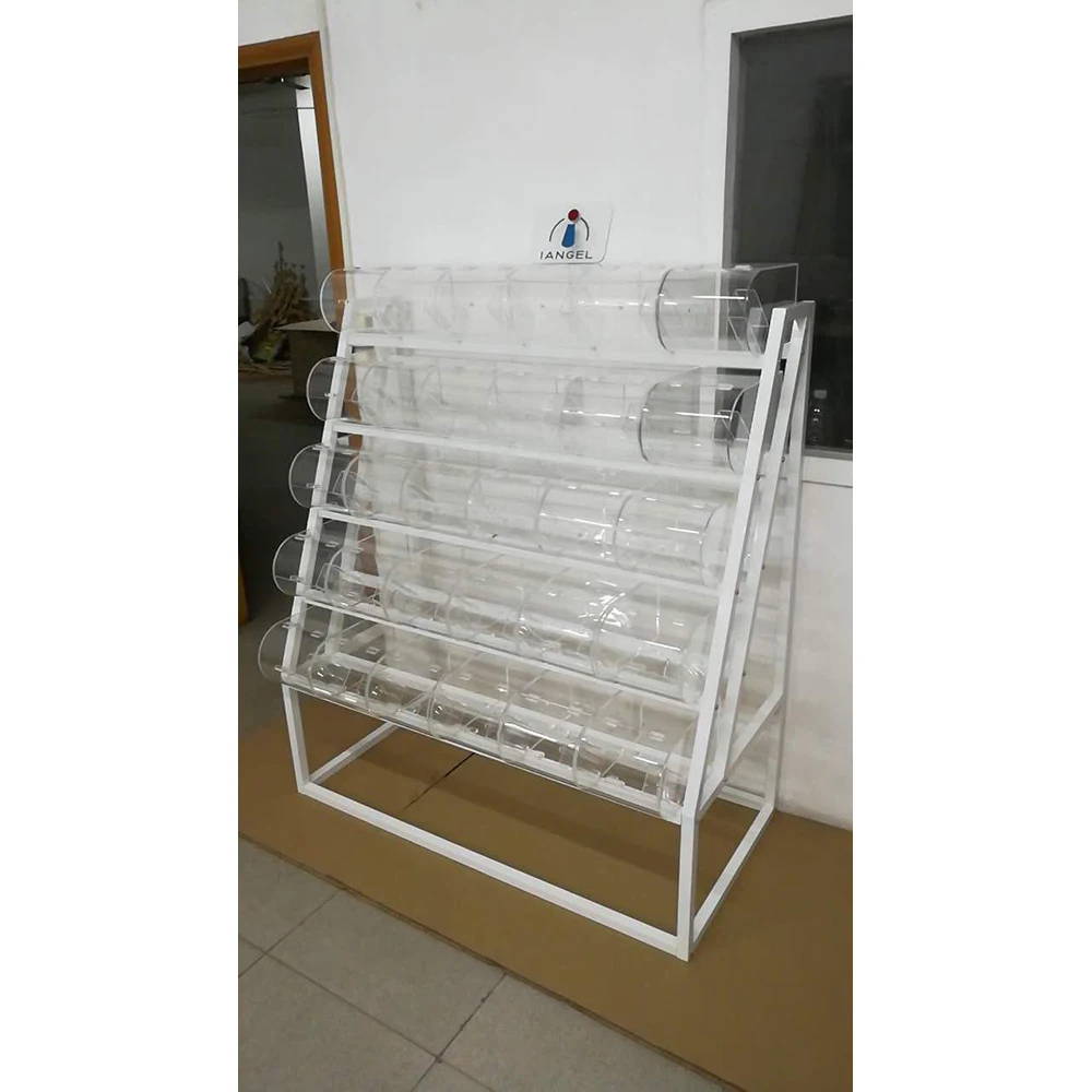 Iangel Customized 5 Tier Candy Rack For Cotton Candy Acrylic Candy