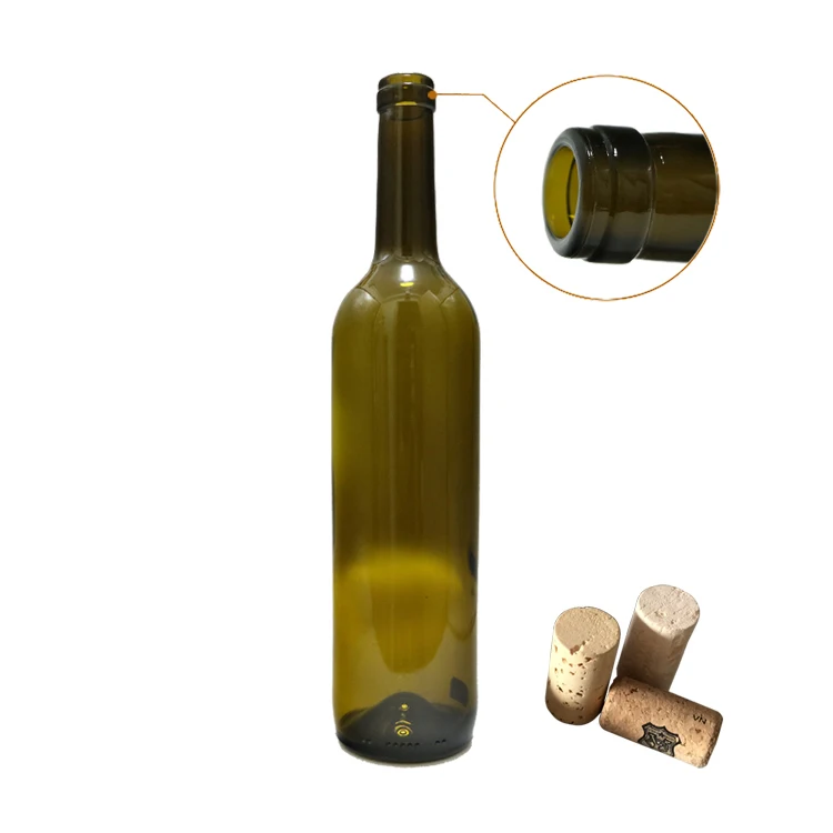 Bottle glass for wine 750ml empty glass bottle with cork CY-502