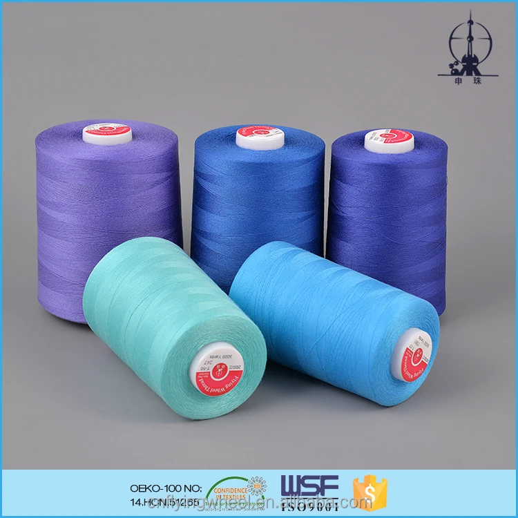 Девы качества окрашенные оптовая продажа полиэфирных швейных ниток для костюма платье