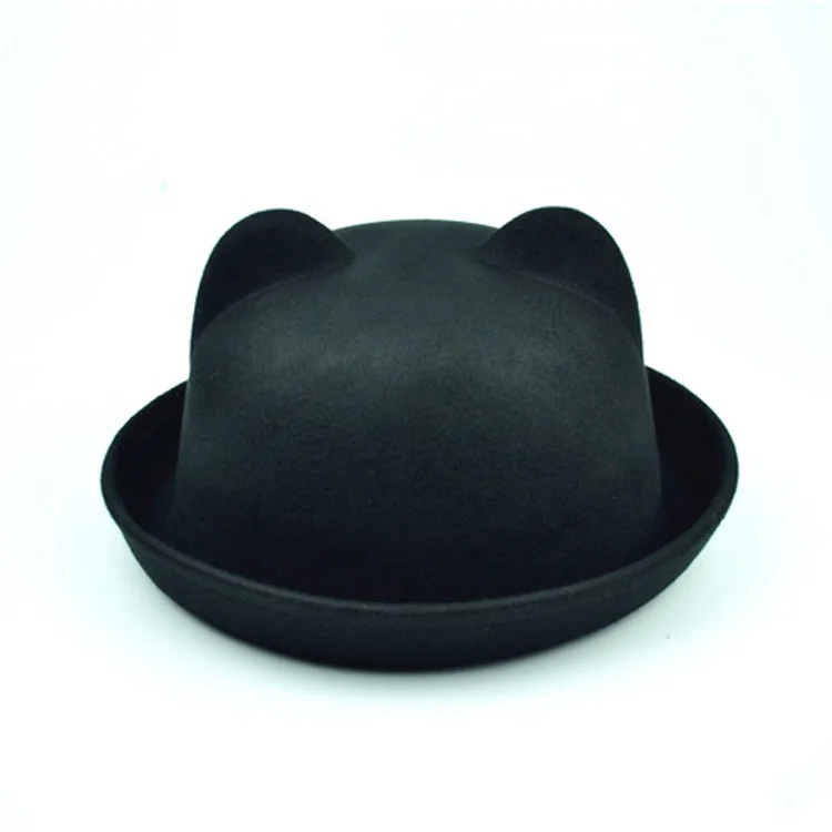High Quality Child Cute Boys Girls Kids Felt hats Baby Fedora Hat Bowler