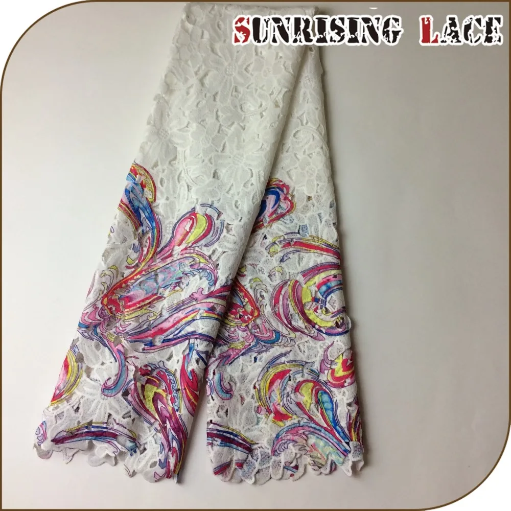 Direct Factory Garment Cheap Sample Polyester Stretch Computer Embroidery Printed Net Lace Fabric