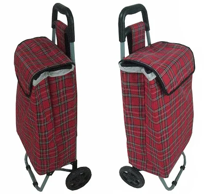 Manufacturer Direct Sale Oxford Cloth Storage Folding Grocery Shopping Cart Supermarket Metal Aluminum Hand Trolley