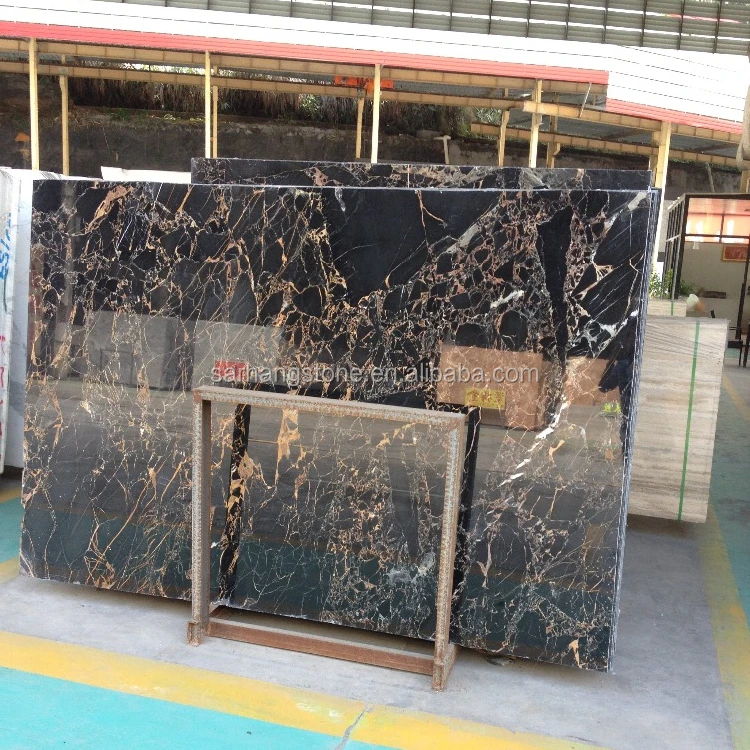 Top quality Black Portoro Gold marble, black and gold marble slab and tile