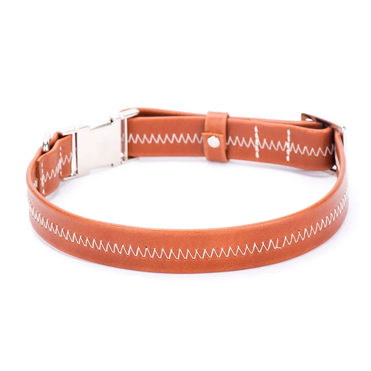 Genuine leather dog collar super soft Italian leather pet leash collar
