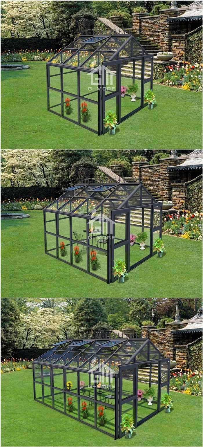 G-MORE Aluminum Frame Victorian Sunroom Kits Glass Greenhouse