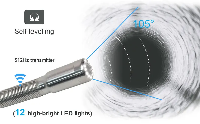 WOPSON камера для наблюдения за канализацией с подводным сливом и локатором 512 Гц