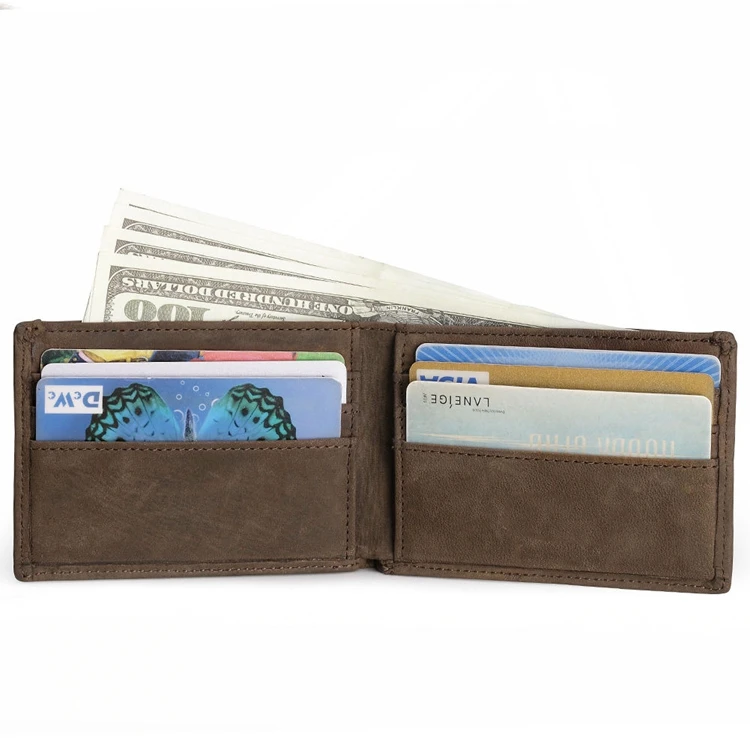 retro leather bill wallets for men ID Cash Holder Slim Wallet Men US Dollar Money Clip