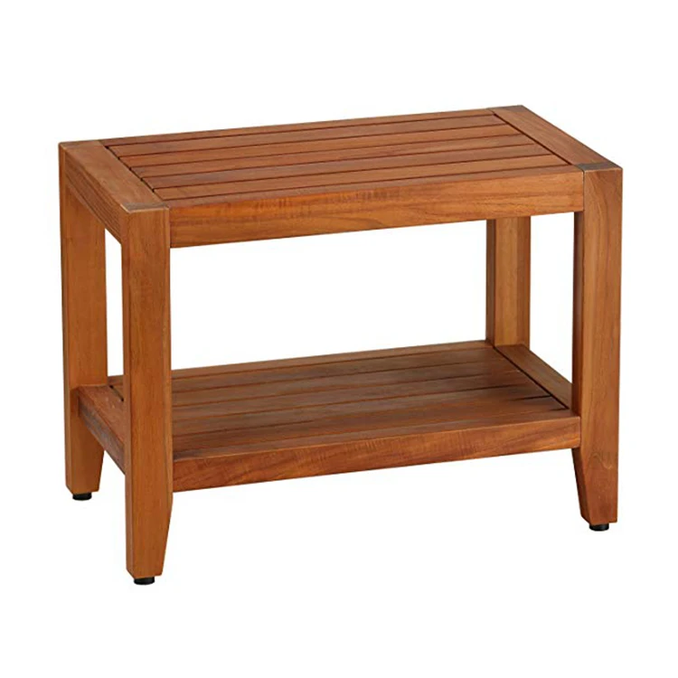 
Spa Bamboo Teak Bench For Shower With Shelf 