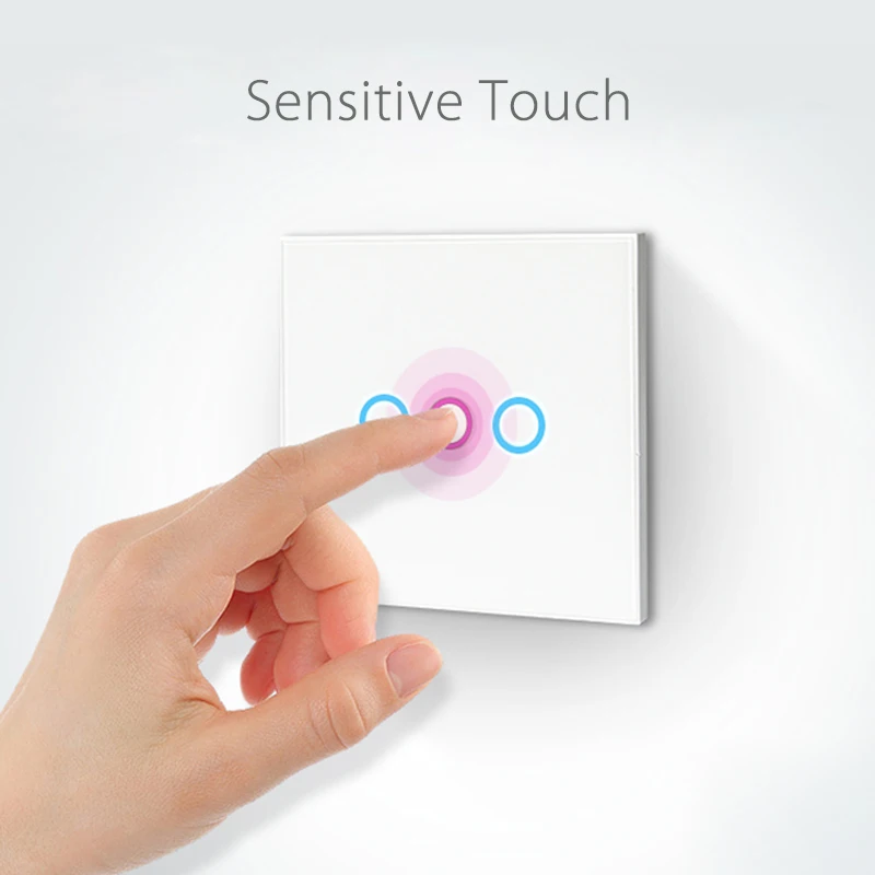 3 gangs wifi smart touch screen wall switch on-off  by tuya APP