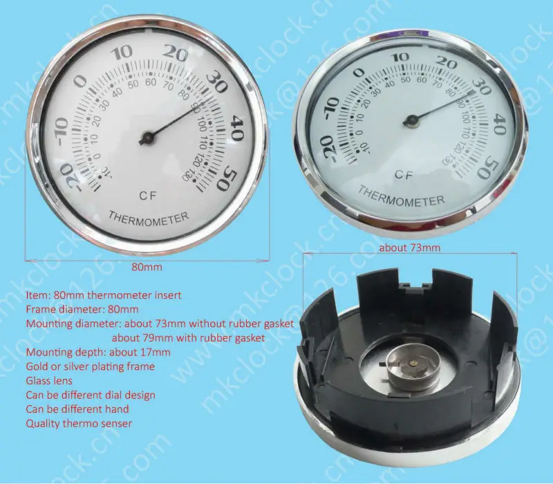 
80mm insert thermometer 