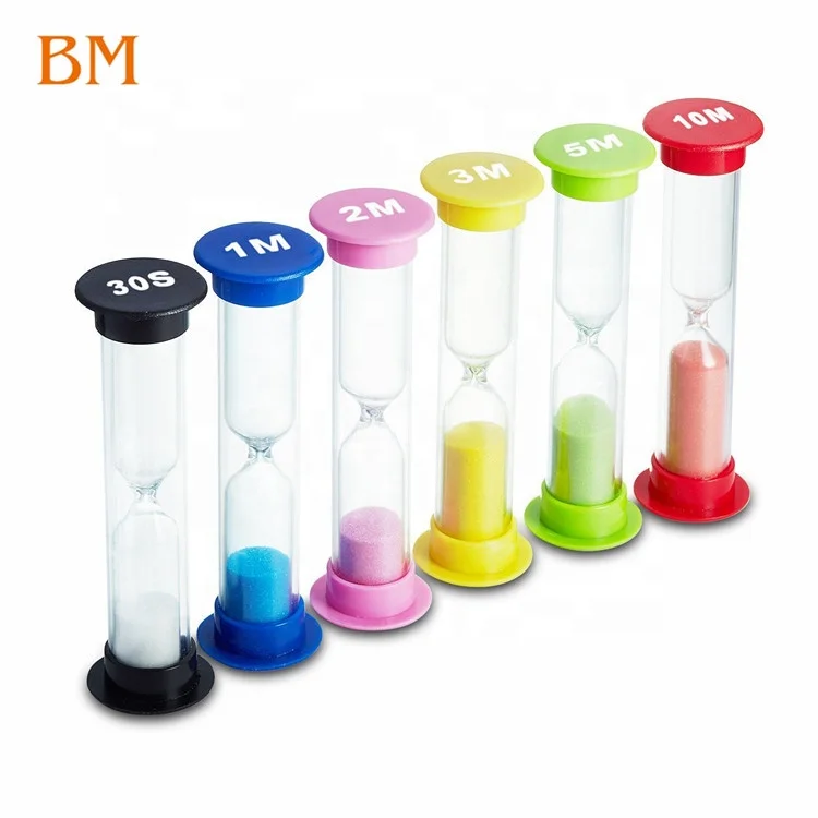 Plastic Colored 30sec/1/2/3/5/10 Minutes Hourglass Sand Timer for Kids Games Classroom Kitchen Home Toothbrush Sand Glass Timer
