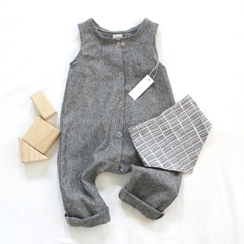 Hot sale simple shortall for baby clothes,high quality linen shortall for toddler kids clothes, linen outfits for kids gift