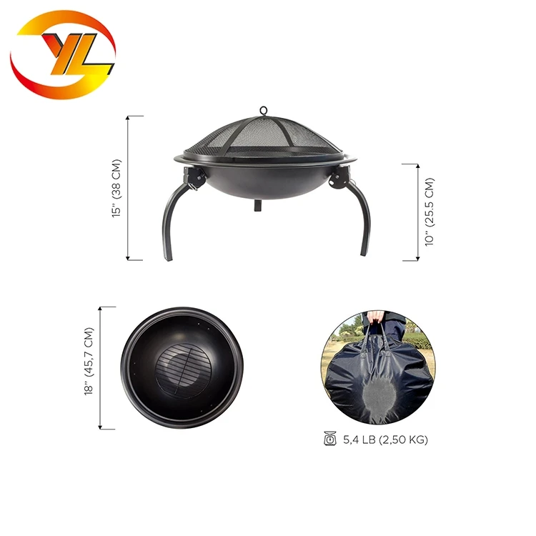 Outdoor Garden  2 in 1 Fire Pit Foldable Camping Style