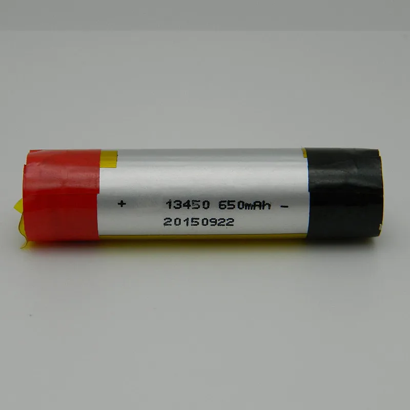 china supplier hot sale 3.7v 650mah cylinder lithium ion polymer 13450 lipo battery