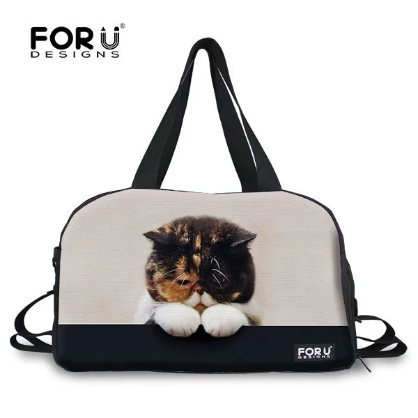 
Cat Design Sublimation Printing Canvas Eminent Ladies Sport Travel Bag 