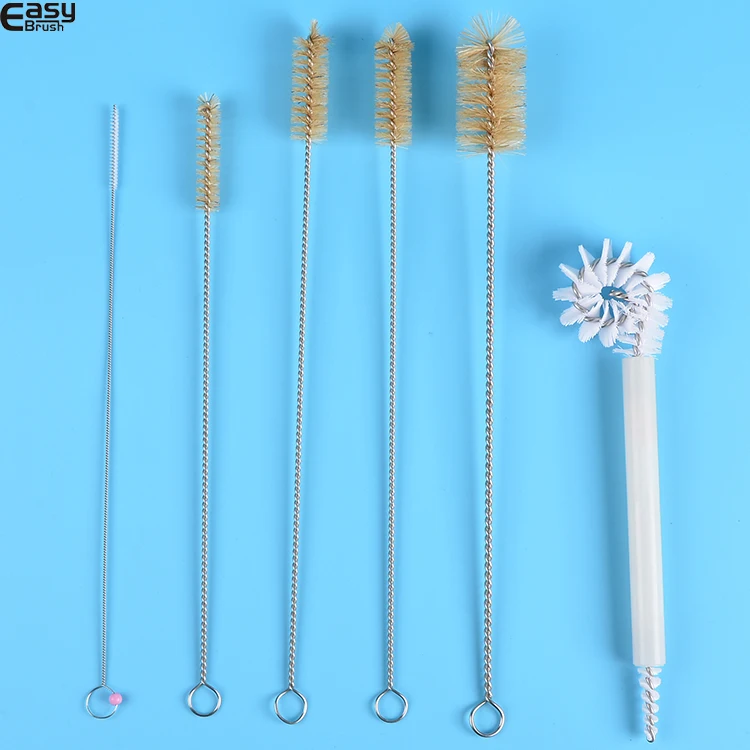 Flexible small round nylon endoscopy tube cleaning brush