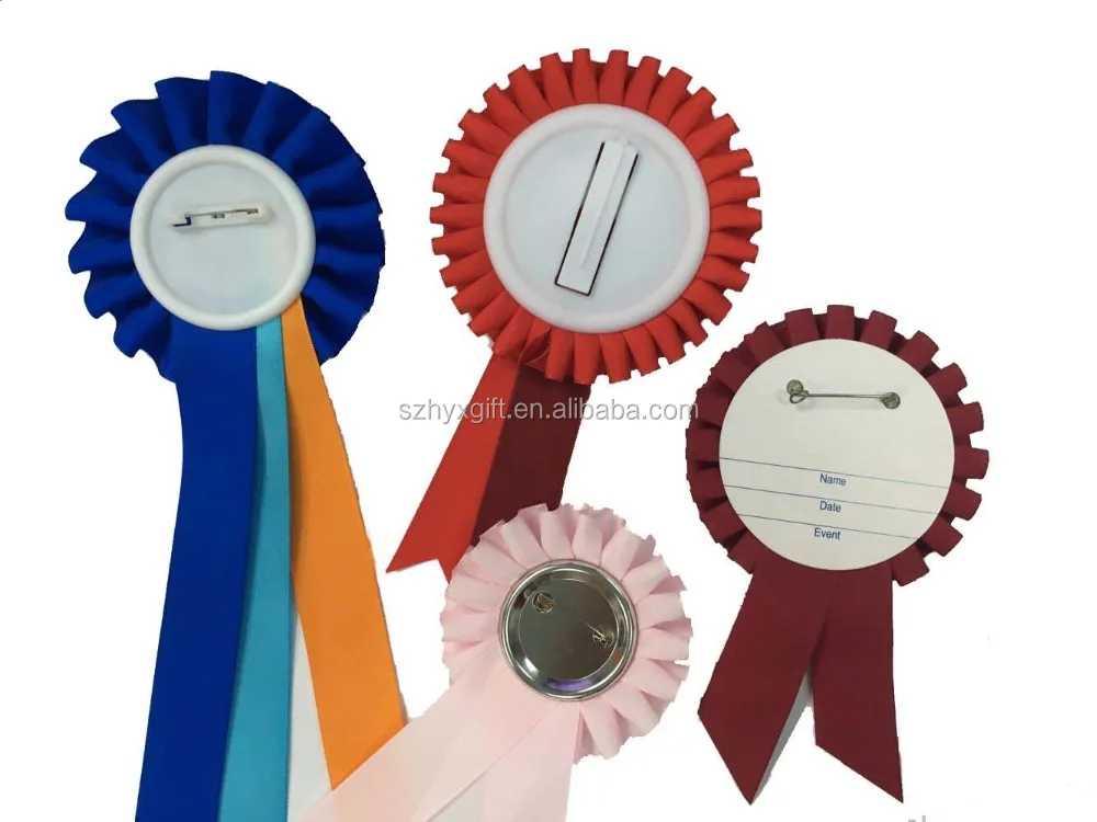 Rosette Award Ribbon Party Fashion cool cheap custom award ribbon rosette button badge