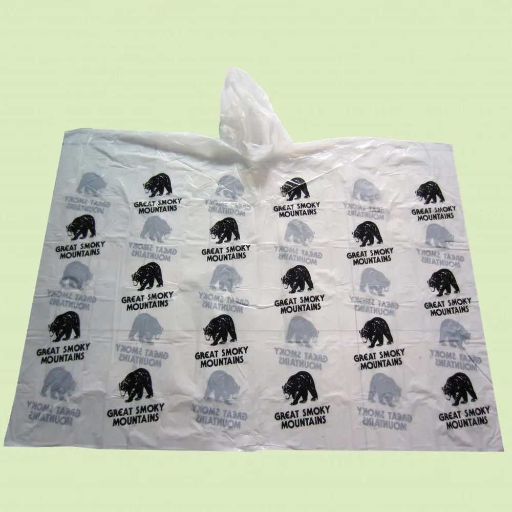 Disposable plastic raincoat, plastic rain coat, transparent raincoat