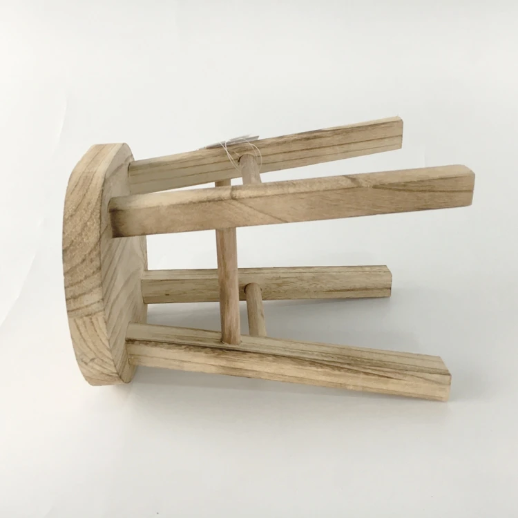 
unfinished paulownia wood design stools for workshop 
