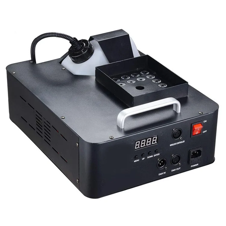 1600W 1500w smoke Fog Machine with 24 LED Lights wire and wireless control