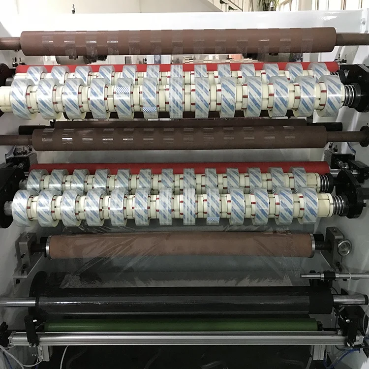 Jumbo roll masking tape slitter rewinding machines adhesive cello tape cutting slitting machine