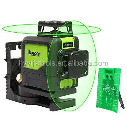 510nm Self-Leveling 360 Laser Level - Mute Levelsure Green Beam 150 Ft Vertical Horizontal Line with Magnetic Pivoting Base, 2 F