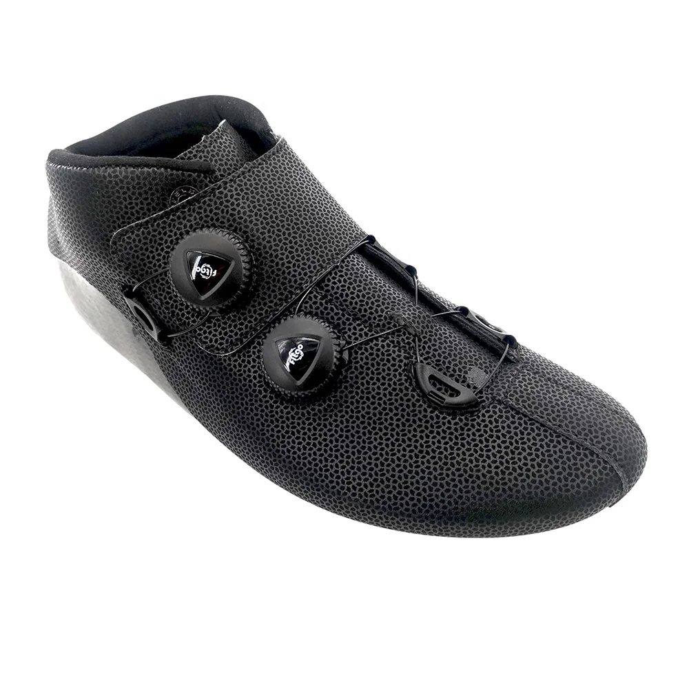 Newly BOA system full 6K carbon fiber inline professional black patent leather roller speed skates upper boots