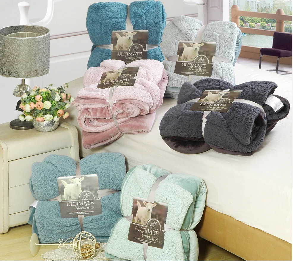 China factory wholesale custom super soft plaid flannel blanket coral fleece blanket