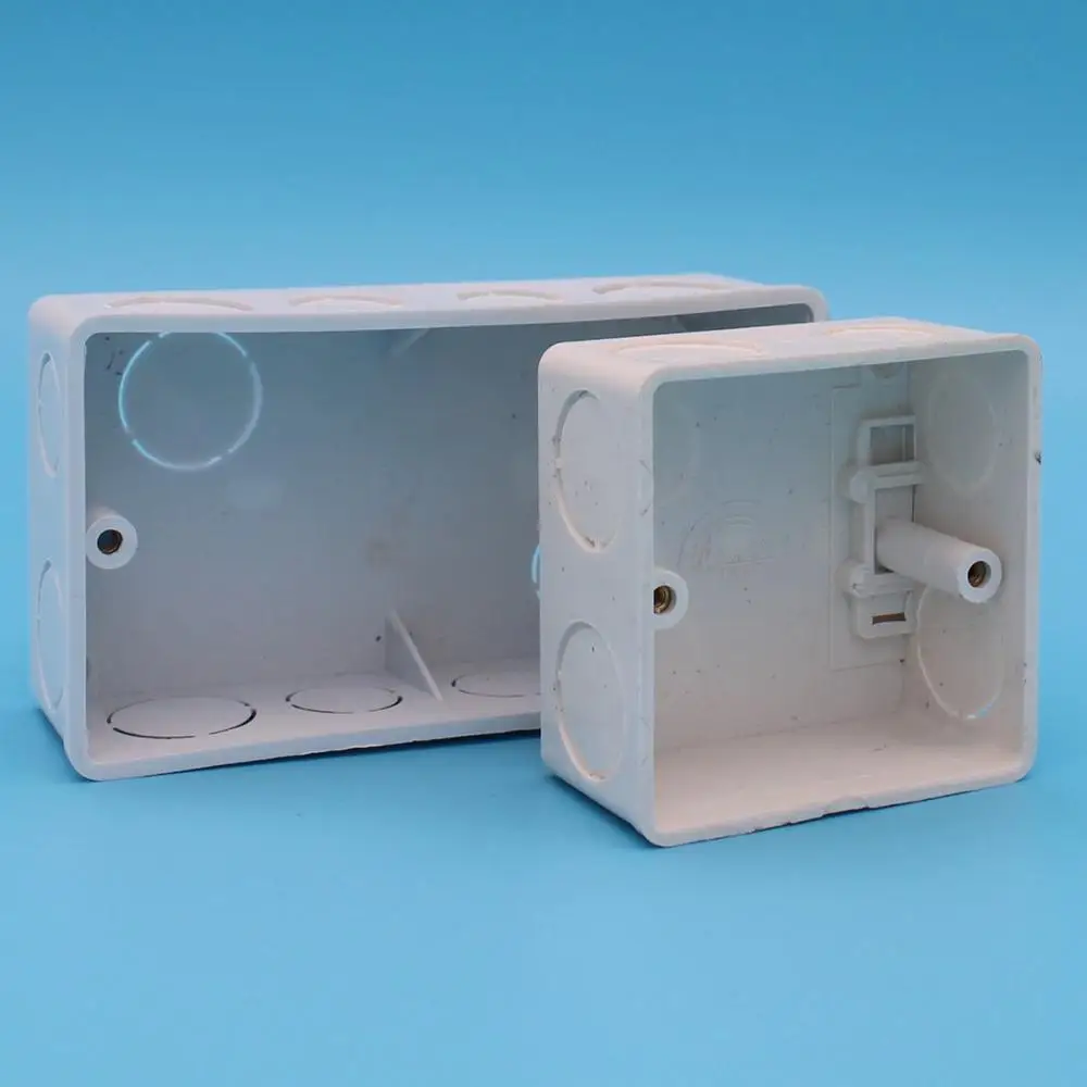 wall electrical switch back installation PVC boxes