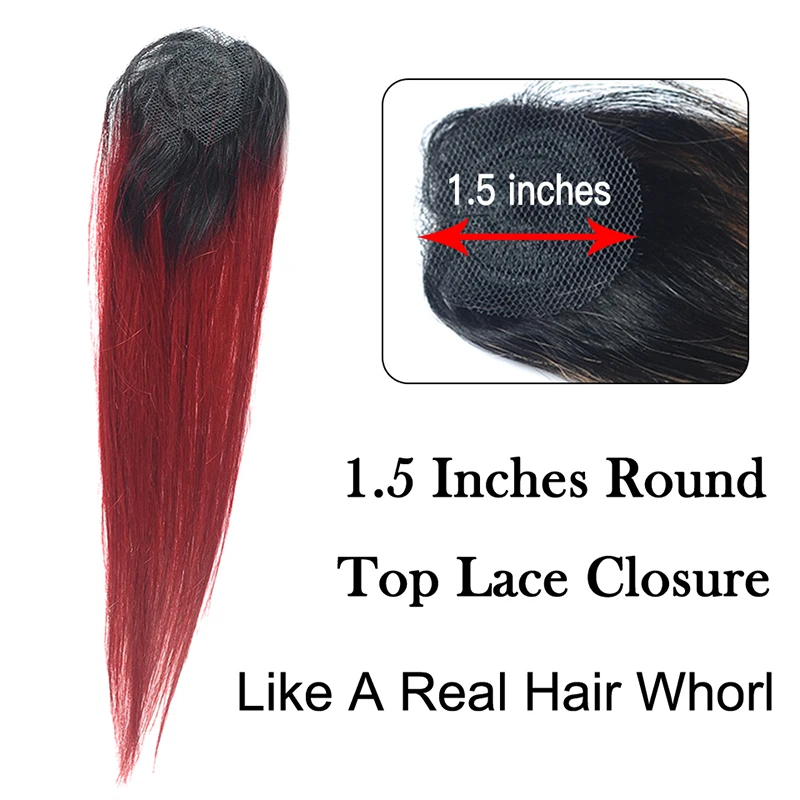 
Newest Hair Products for 2018 Ombre Human Hair Bundles With Hair Whorl 1.5 Inch Round Top Lace Closure from China Supplier 