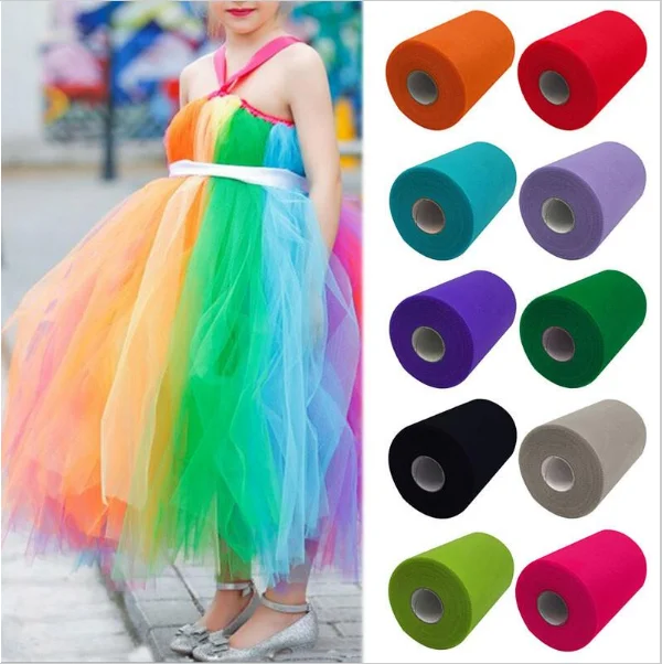 2016 new style rainbow tulle roll from manufacturer