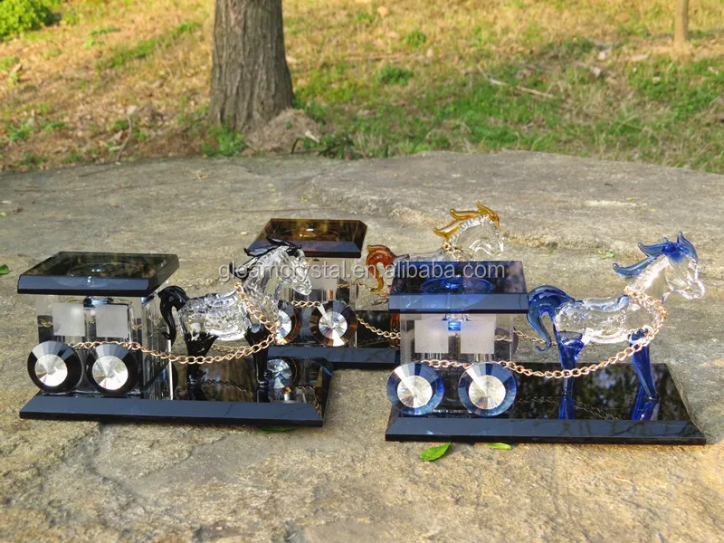 Gleam Factory handmade Royal Crystal glass carriage crystal gifts crystal horse carriage for gifts