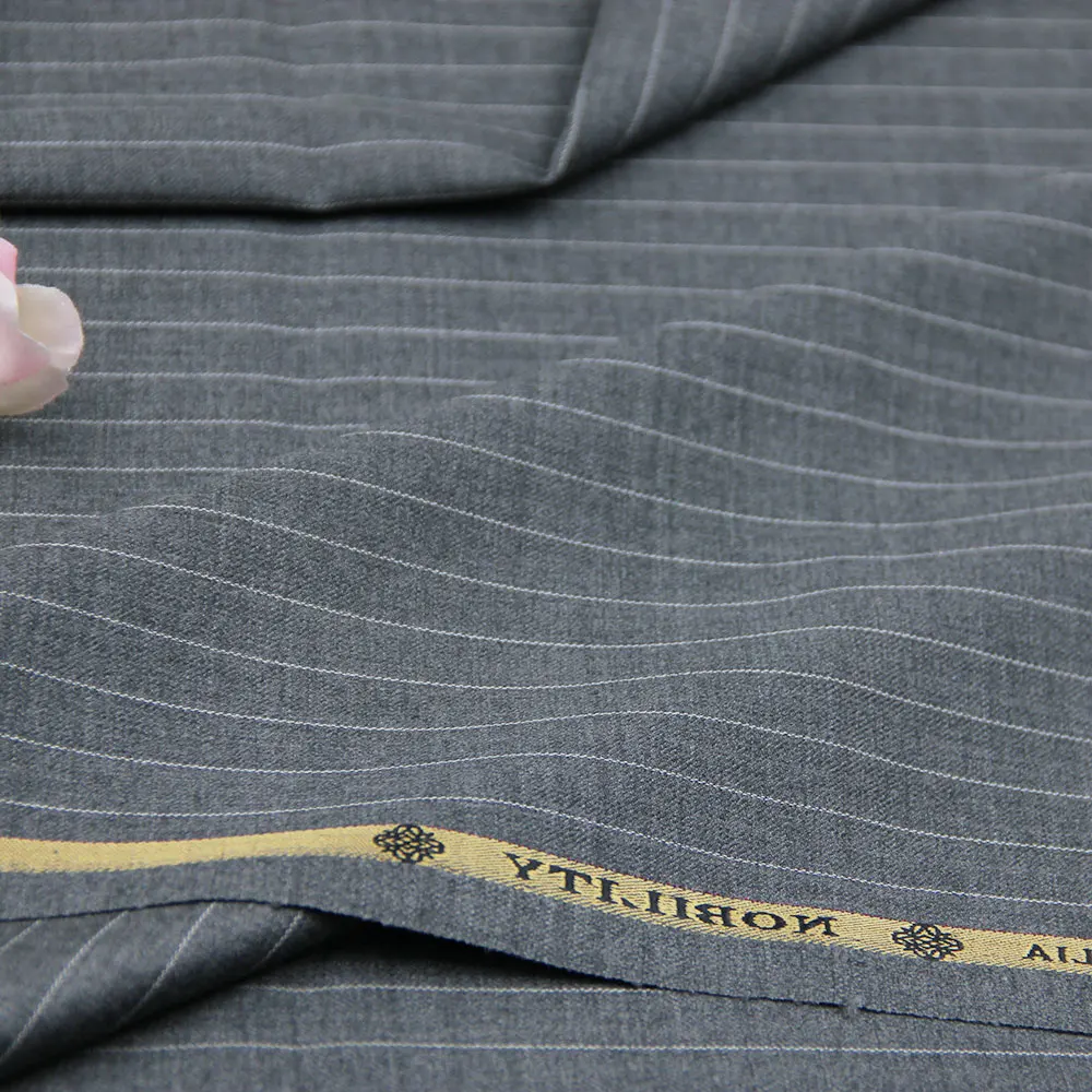 Wholesale Italian stripe Worsted 100% Wool Suit Fabric for Coats