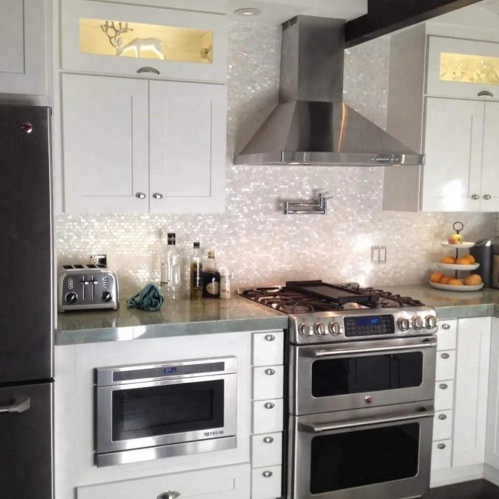 
Peel And Stick Mini Brick White Pearl Shell Tile Kitchen Backsplash Mosaic 