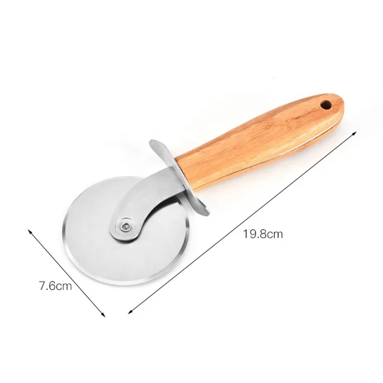 Премиум-класса с бамбуковой ручкой нож для пиццы колесо SW-BA36B