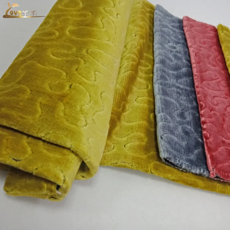 
Luxurious curtain jacquard cut velvet fabric advanced villa sofa fabric 