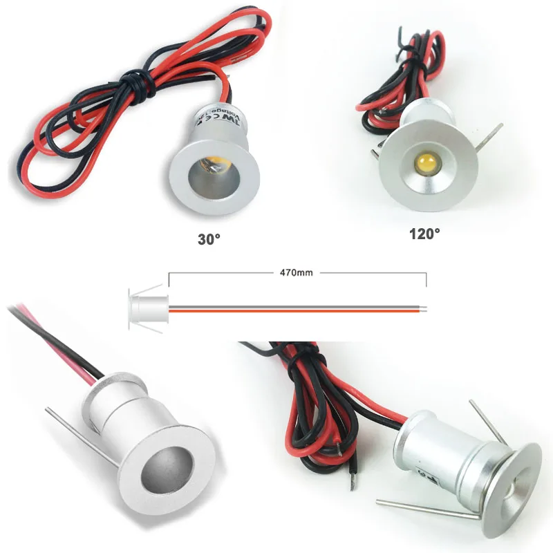 1 watt recessed led mini downlight dc12v