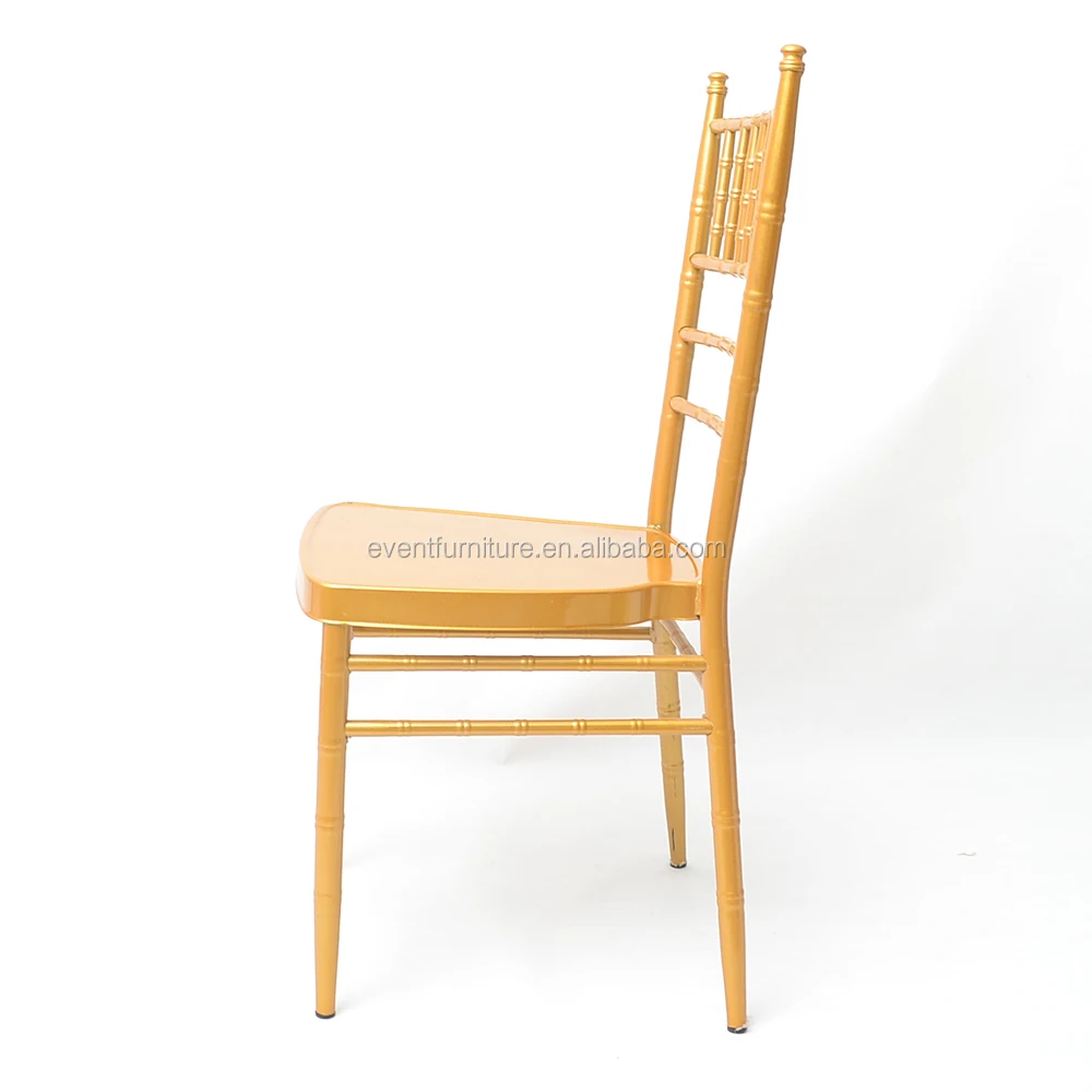 Eventfur cheap ballroom stackable aluminum chiavari steel chair