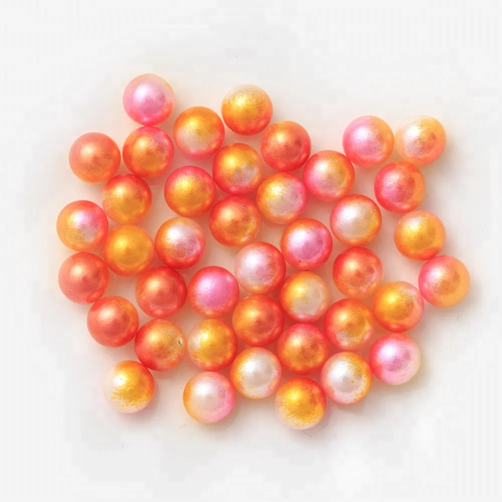 Factory Price Over 45 Colors 6mm Multicolor Imitation Pearl Plastic ABS Round Loose Beads without Holes for Bridal Wedding Dress