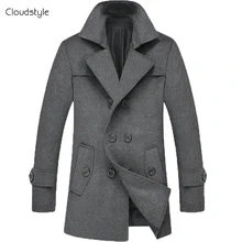 New Elegent Wool Long Coat Jacket Blazer Outdoor Big Size Men Male Coats 2014 Mens Winter Trench Coat Suit Clothing Plus Size