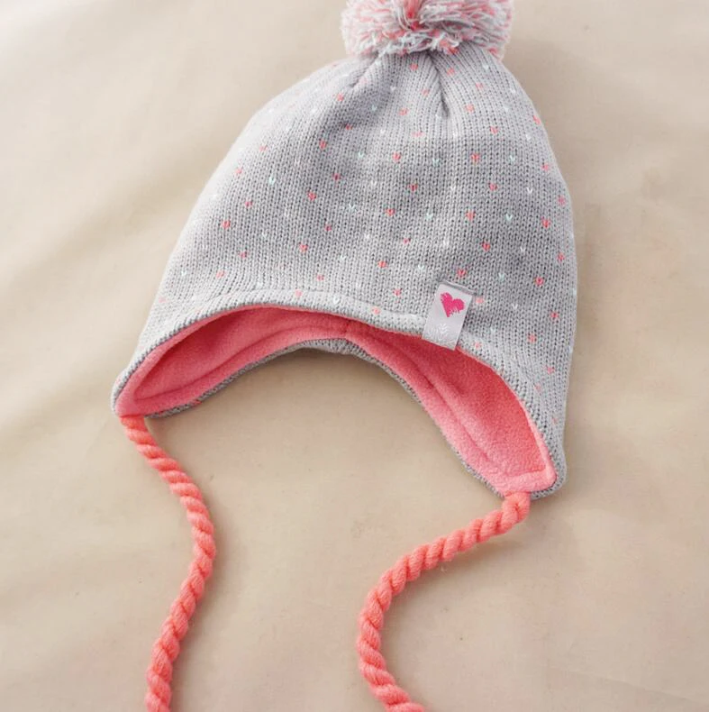Cheap Knitted Cute Girls Funky Hats Winter Kids Hats With Ear Flaps